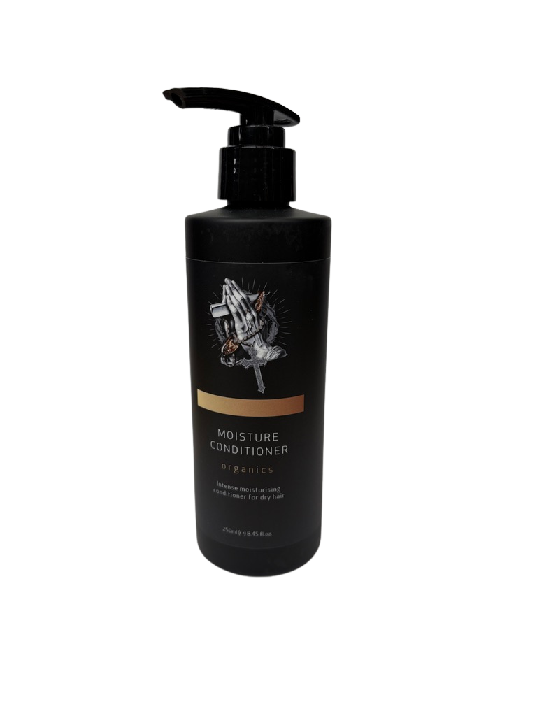 Black conditioner bottle with pump on a white background